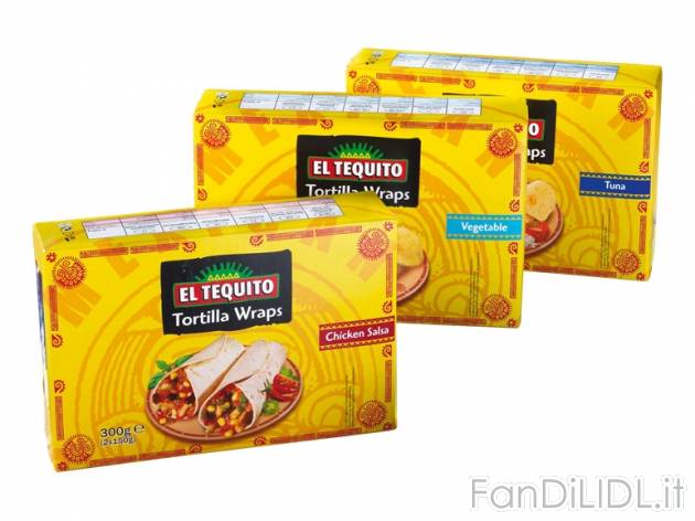 Tortilla Wraps , prezzo 2,49 &#8364; per 2x 150 g, € 8,30/kg EUR. 
- 2 gustose ...