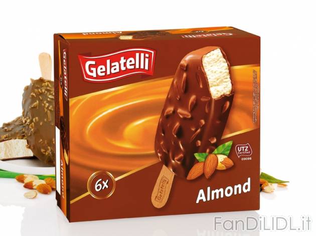 Gelati con mandorle , prezzo 2,19 &#8364; per 540 g, € 4,06/kg EUR. 
- Ricoperti ...