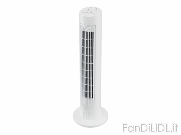 Ventilatore a torre Silvercrest, prezzo 29.99 &#8364; 
- Oscillazione a 90&deg; ...