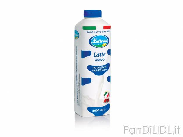 Latte intero , prezzo 2.85 &#8364; per 4x 1 l 
- 1 pezzo non in promozione ...