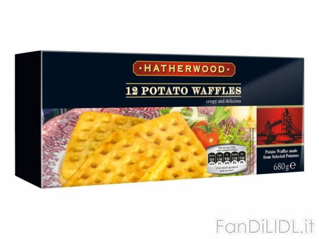 Waffel di purea di patate , prezzo 1,99 &#8364; per 680, € 2,93/kg EUR. 
- ...