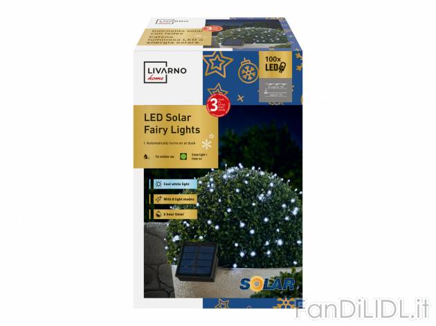 Catena luminosa ad energia solare Livarno, prezzo 12.99 &#8364; 
- Funzionamento ...