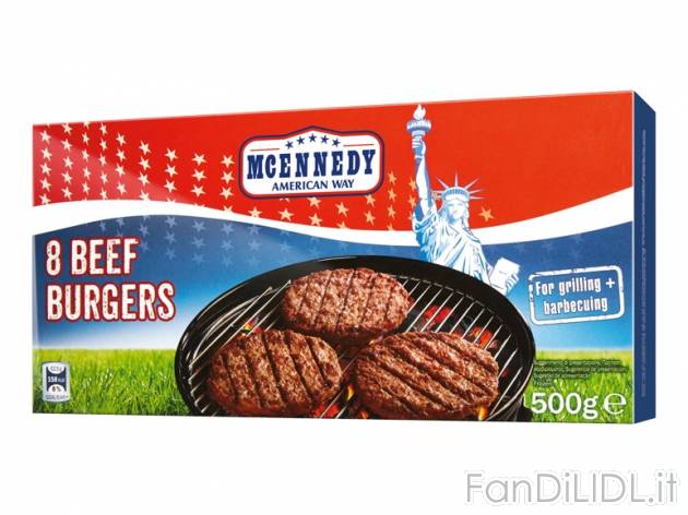 Hamburger di manzo McEnnedy, prezzo 2,99 &#8364; per 500 g, € 5,98/kg EUR. ...