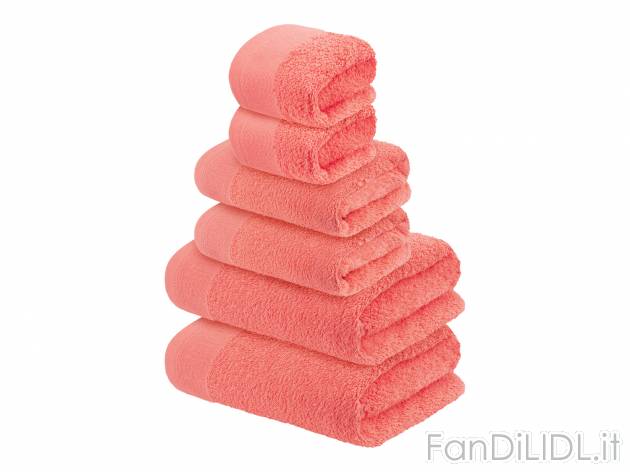 Set asciugamani Livarno, prezzo 12.99 &#8364; 
6 pezzi 
- Puro cotone
- 2 asciugamani: ...