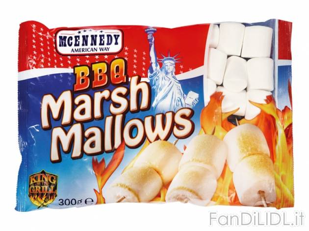 Marshmallow barbecue McEnnedy, prezzo 1,39 &#8364; per 300 g, € 4,63/kg EUR. ...