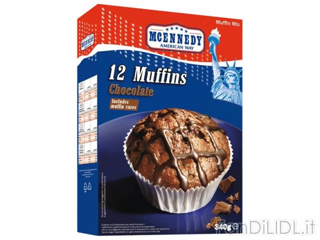 Preparato per muffin McEnnedy, prezzo 1,49 &#8364; per 310-325-340 g, € 4,81-4,58-4,38/kg ...