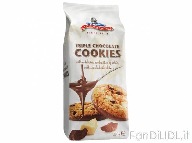 Cookies , prezzo 1,49 &#8364; per 200 g, € 7,45/kg EUR. 
- Dolci e invitanti ...