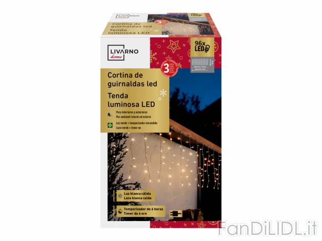 Tenda o rete luminosa a LED Livarno, prezzo 12.99 &#8364; 
- Per ambienti interni ...