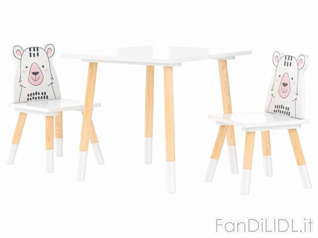Tavolo con 2 sedie per bambini Livarno, prezzo 39.99 &#8364; 
- Materiale di ...