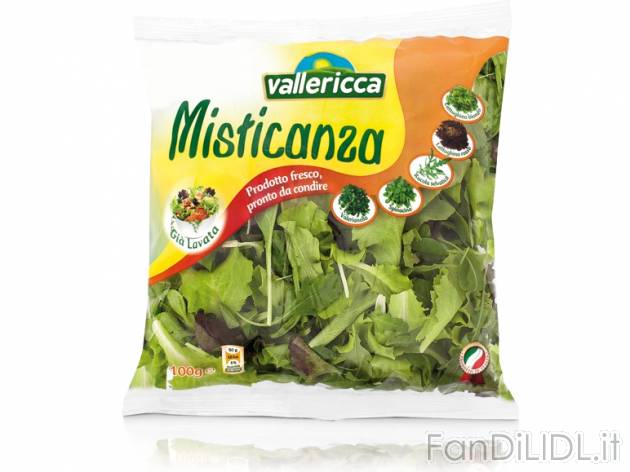 Misticanza Vallericca, prezzo 0,79 &#8364; per 100 g, € 7,90/kg EUR. 
- Tenera ...