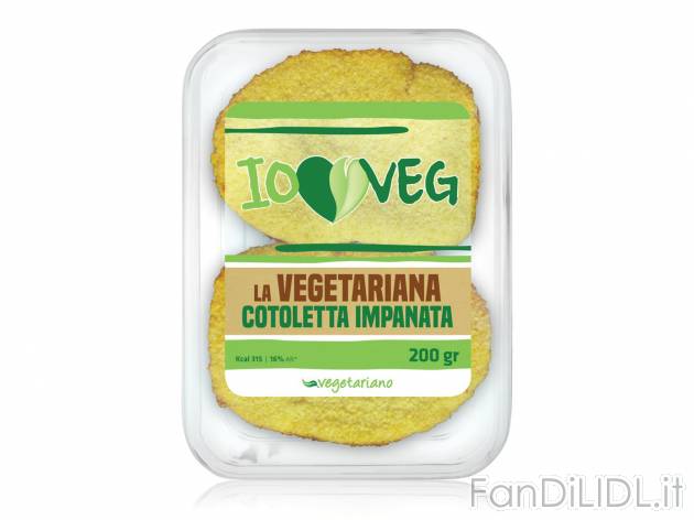 Cotoletta vegetariana impanata , prezzo 2.79 &#8364; per 200 g confezione 
- ...