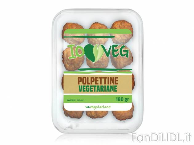 Polpettine vegetariane , prezzo 2.99 &#8364; per 180 g confezione 
- Piccole ...