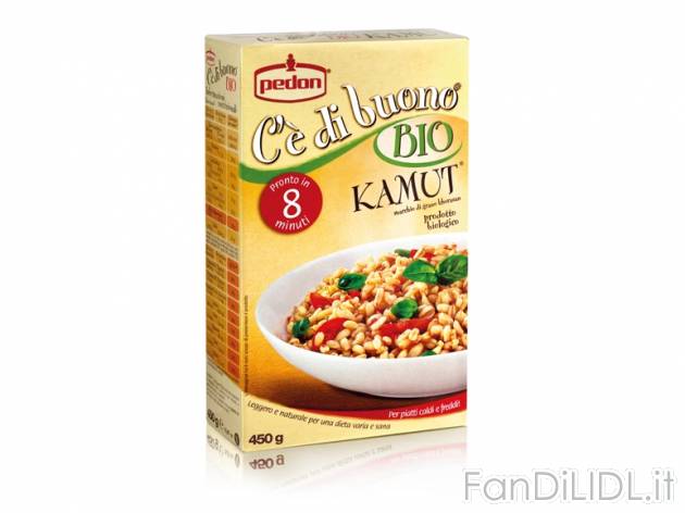 Kamut Bio , prezzo 2,79 &#8364; per 450 g, € 6,20/kg EUR. 
- Per primi piatti ...