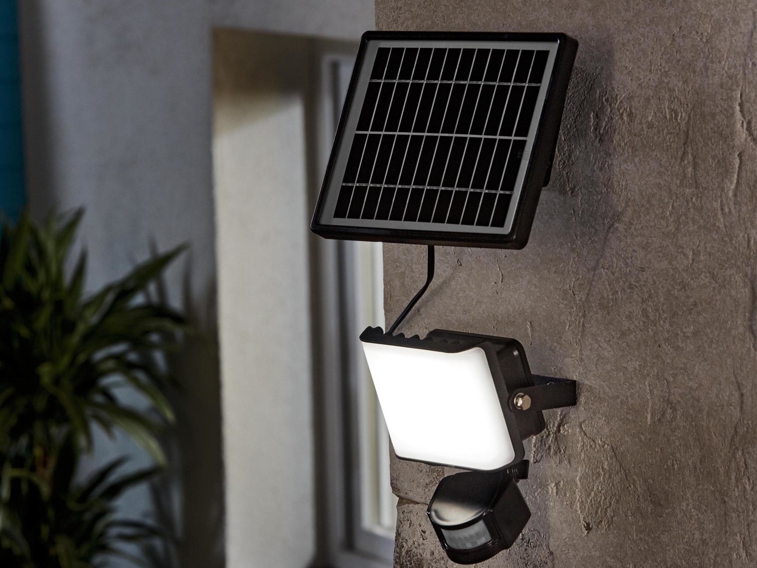 Faro LED ad energia solare con sensore di movimento Livarno Lux, prezzo 29.99 &#8364; ...
