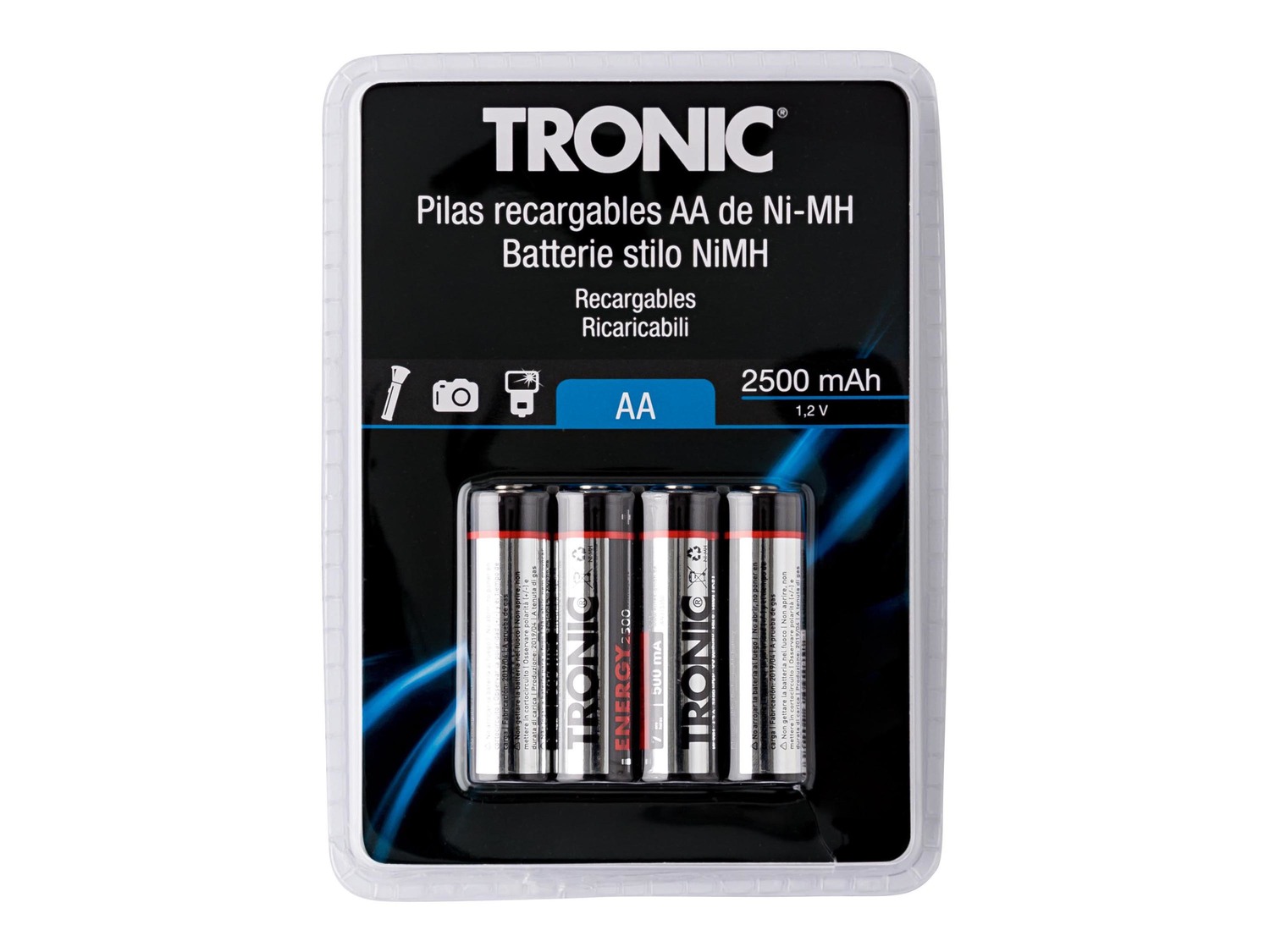 Batterie ricaricabili Tronic, prezzo 3.99 &#8364;  
-  NiMH 1,2 V
-  AA o AAA