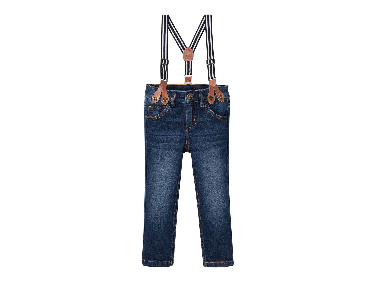 Jeans da bambino con bretelle Lupilu, prezzo 8.99 &#8364; 
Misure: 1-6 anni
Taglie ...