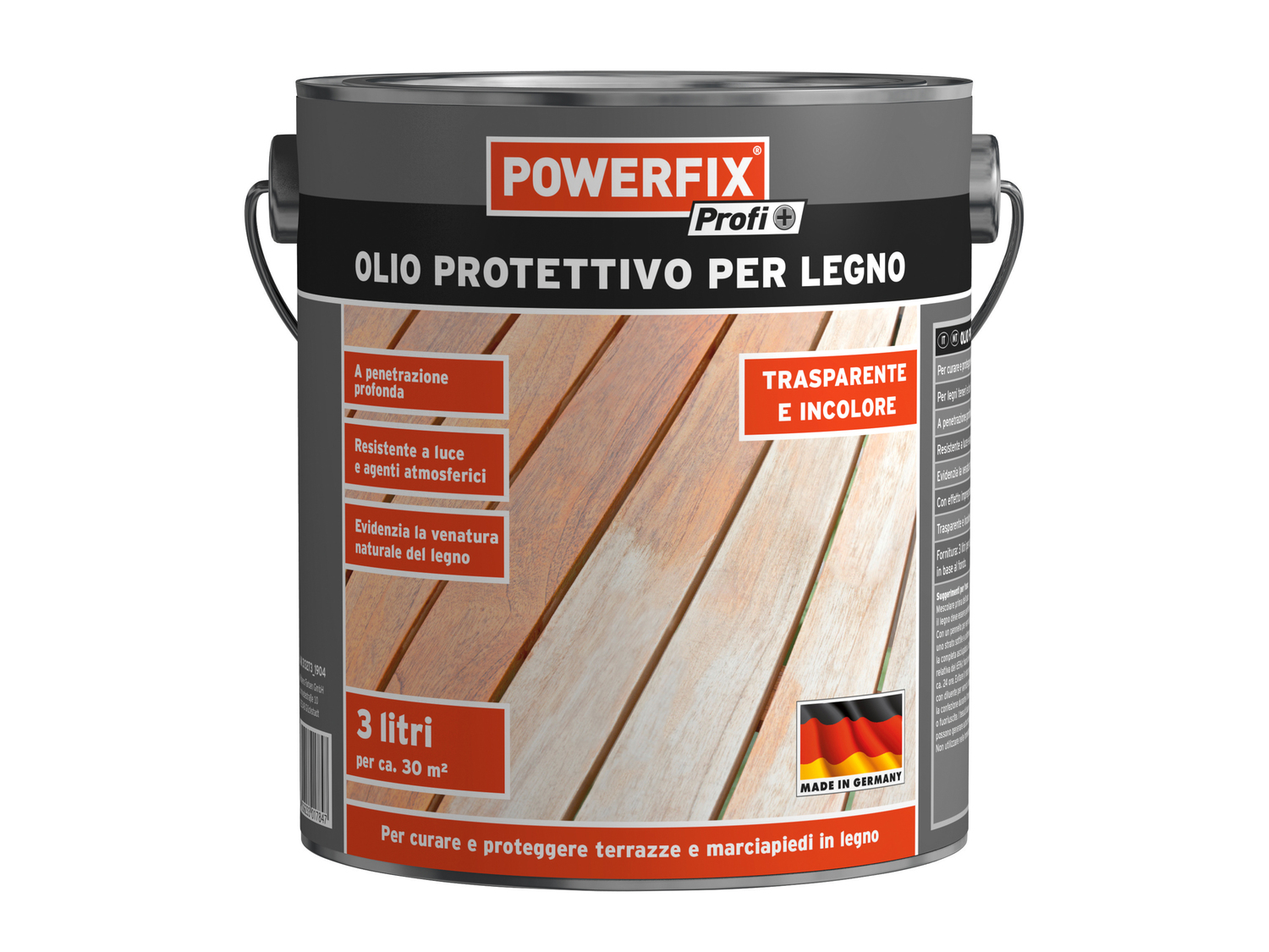 Olio protettivo per legno Powerfix, prezzo 11.99 &#8364; 
3 L 
- Resistente ...