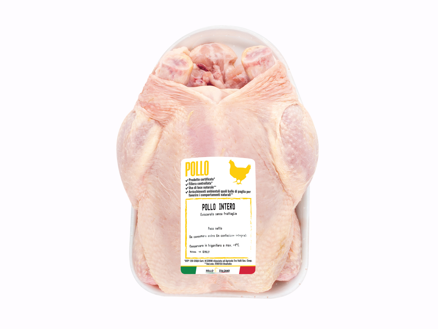 Pollo intero , prezzo 3.19 € 
- Da polli allevati con:
- Uso di luce naturale
- ...