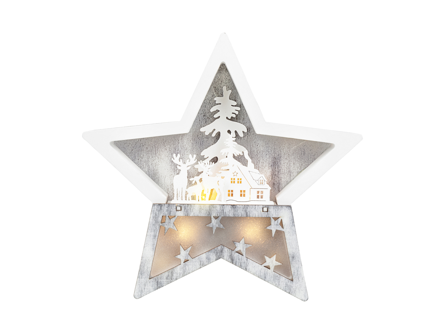 Decorazioni natalizie in legno con LED Melinera, prezzo 6.99 &#8364; 
- 
Batterie ...