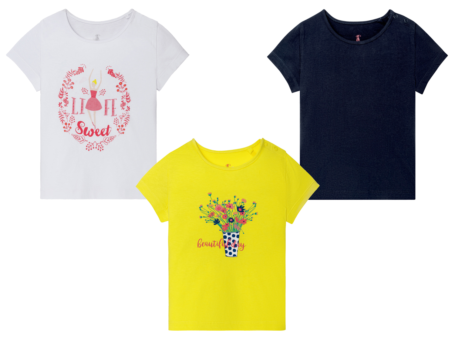 T-Shirt da bambina Lupilu, prezzo 4.99 &#8364; 
3 pezzi - Misure: 1-6 anni 
- ...