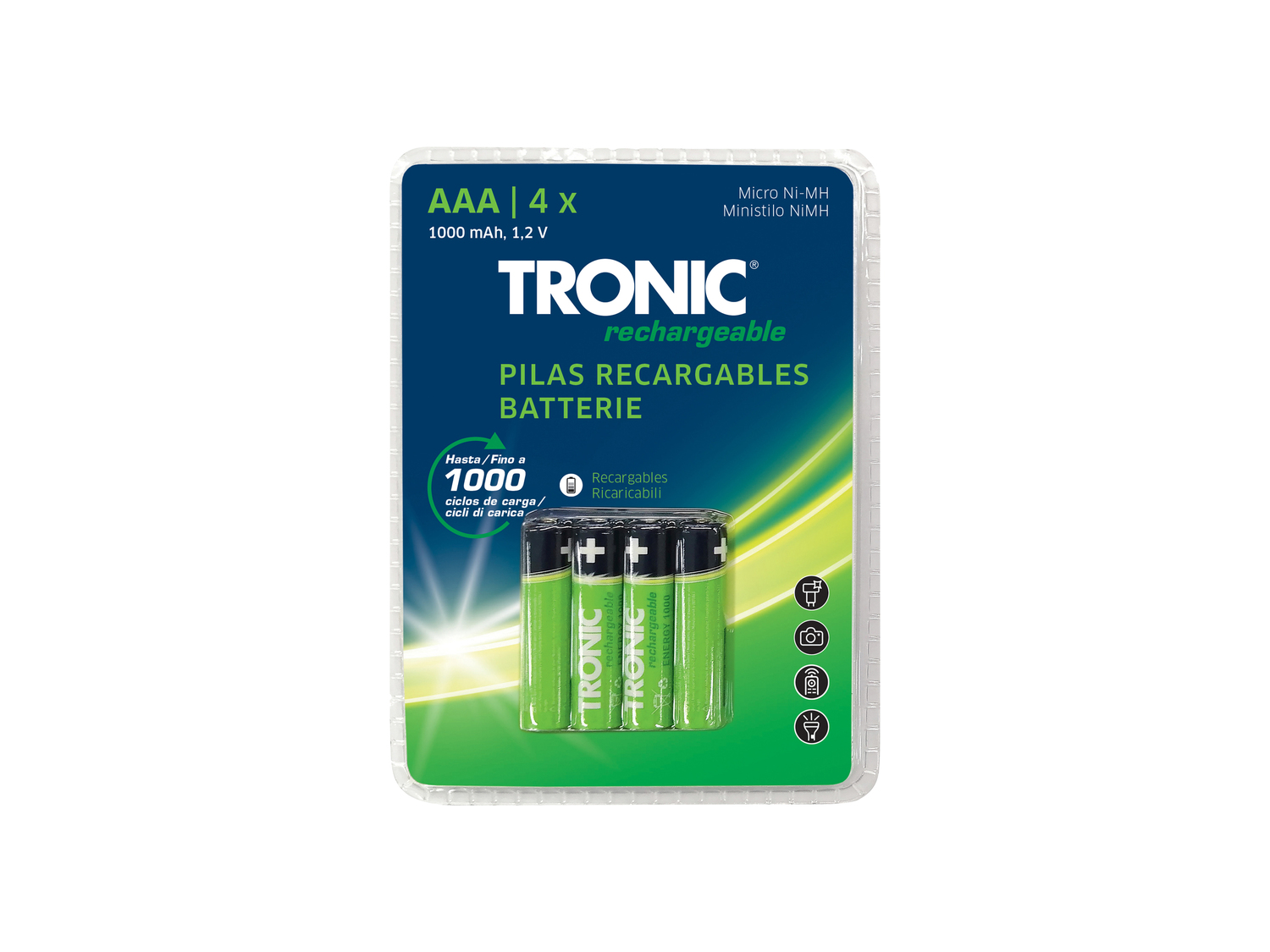 Batterie ricaricabili Tronic, prezzo 3.99 &#8364;  
4 pezzi
Caratteristiche