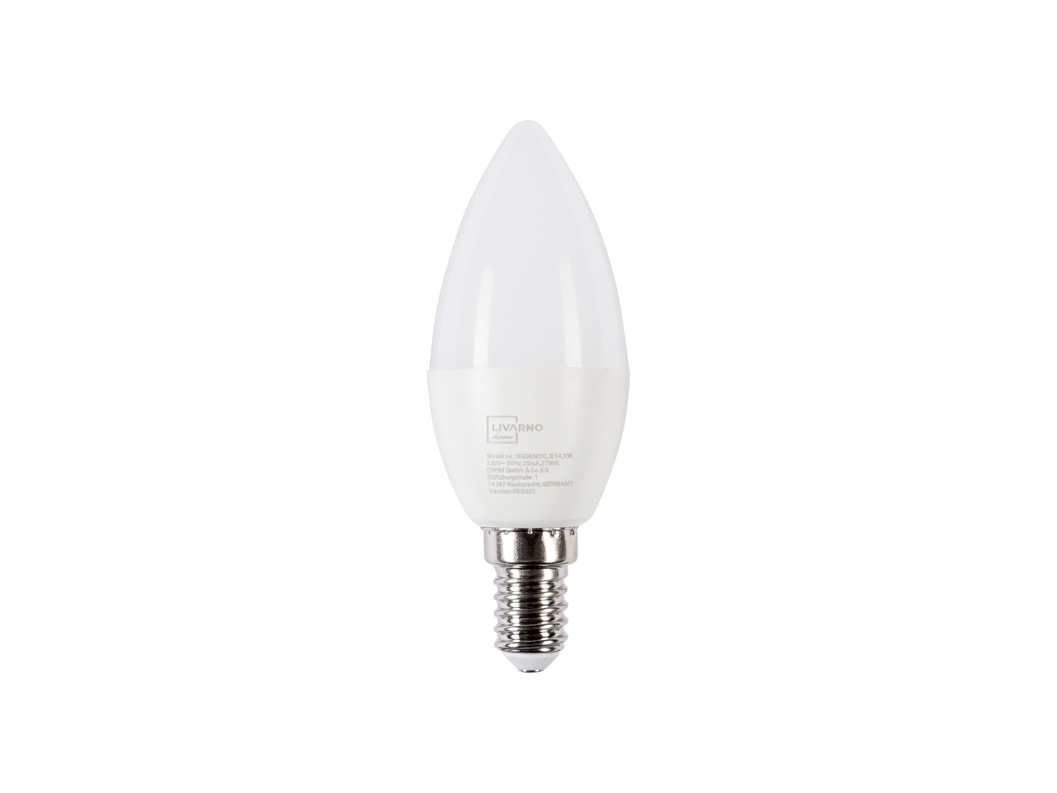 Lampadina LED Livarno, prezzo 1.49 &#8364; 
2,3/3W 
- Bianco caldo 2700 K
- ...