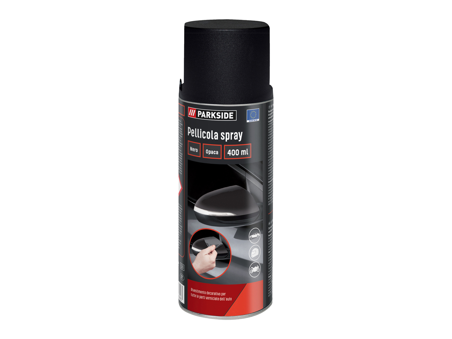 Pellicola spray Parkside, prezzo 7.99 € 
400 ml 
- La pellicola si posa dove ...