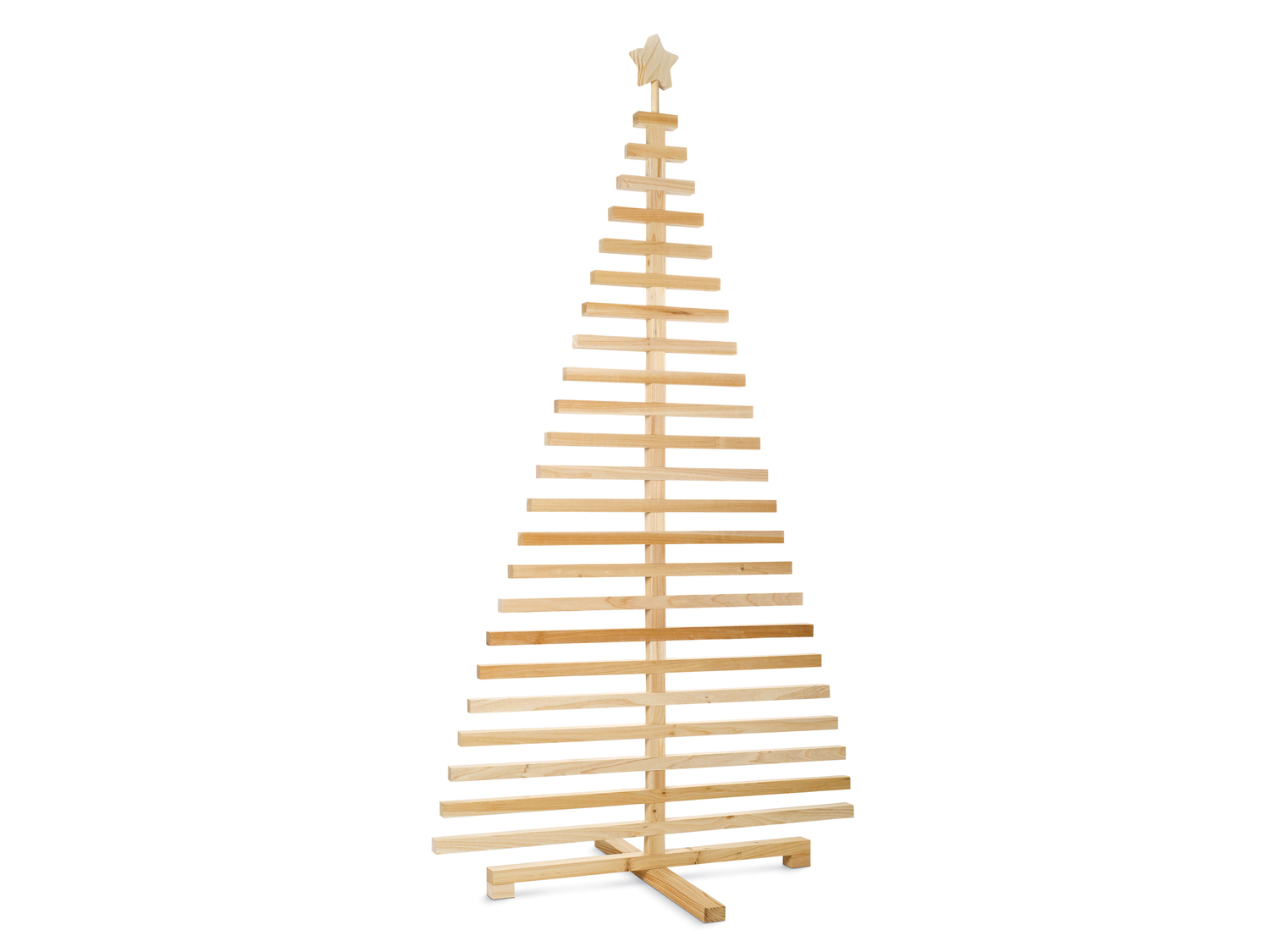 Albero di Natale in legno Livarno, prezzo 39.99 &#8364; 
160 cm 
- 23 rami orientabili ...