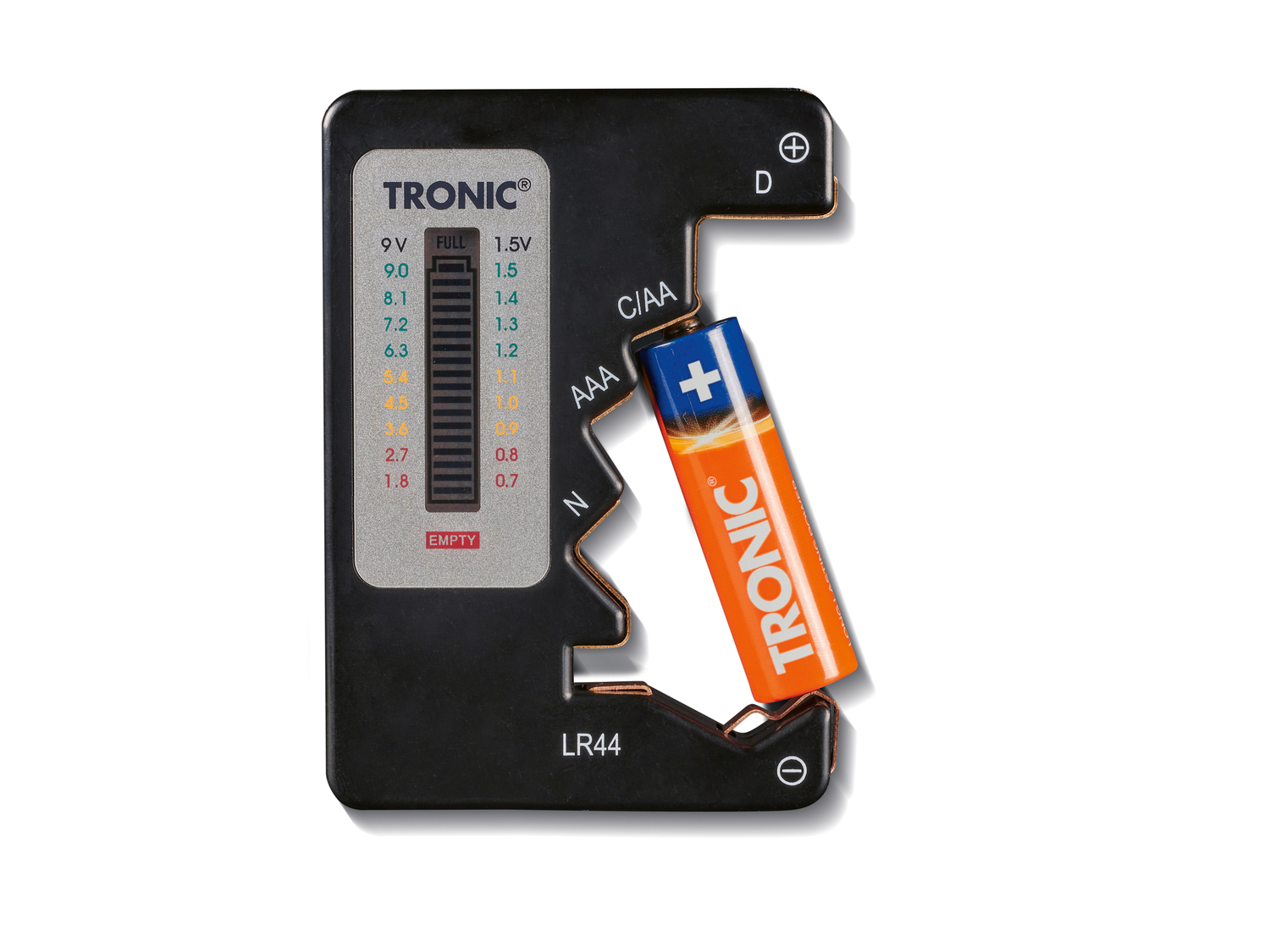 Valigetta porta batterie con tester Tronic, prezzo 19.99 &#8364; 
- Per la misurazione ...