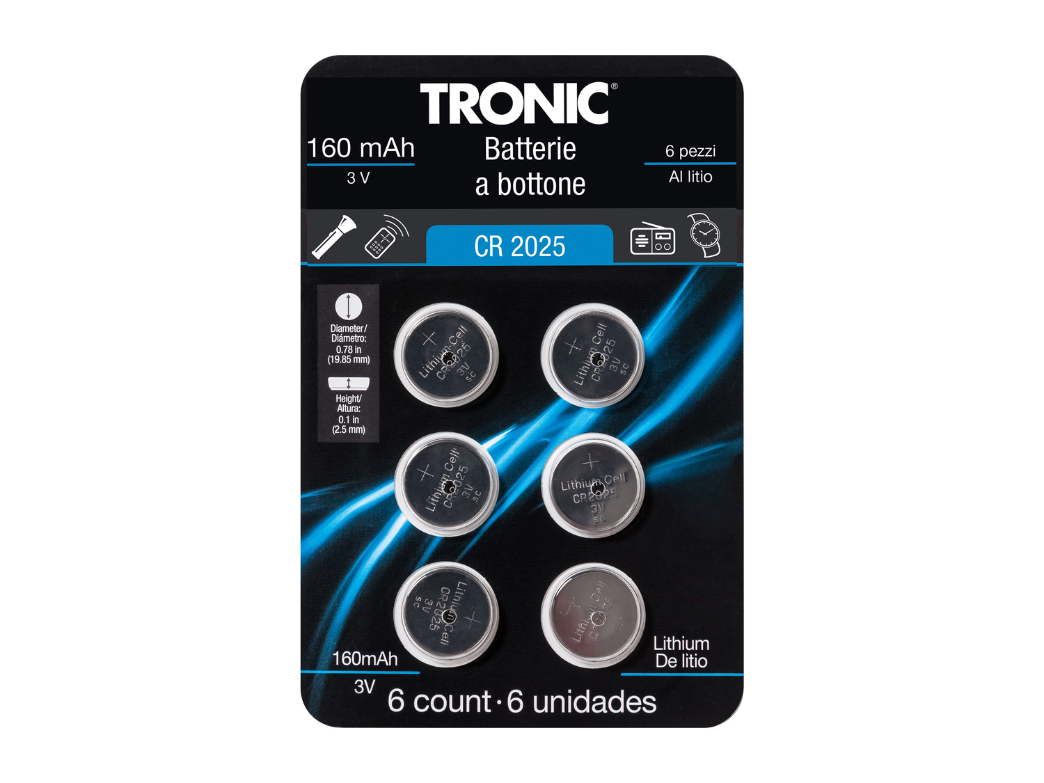 Batterie a bottone Tronic, le prix 1.49 &#8364; 
6 pezzi 
- Alcaline o al ...