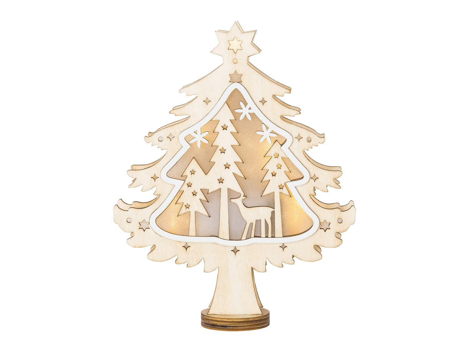 Decorazioni natalizie in legno con LED Melinera, le prix 6.99 &#8364; 
- Funzionamento ...