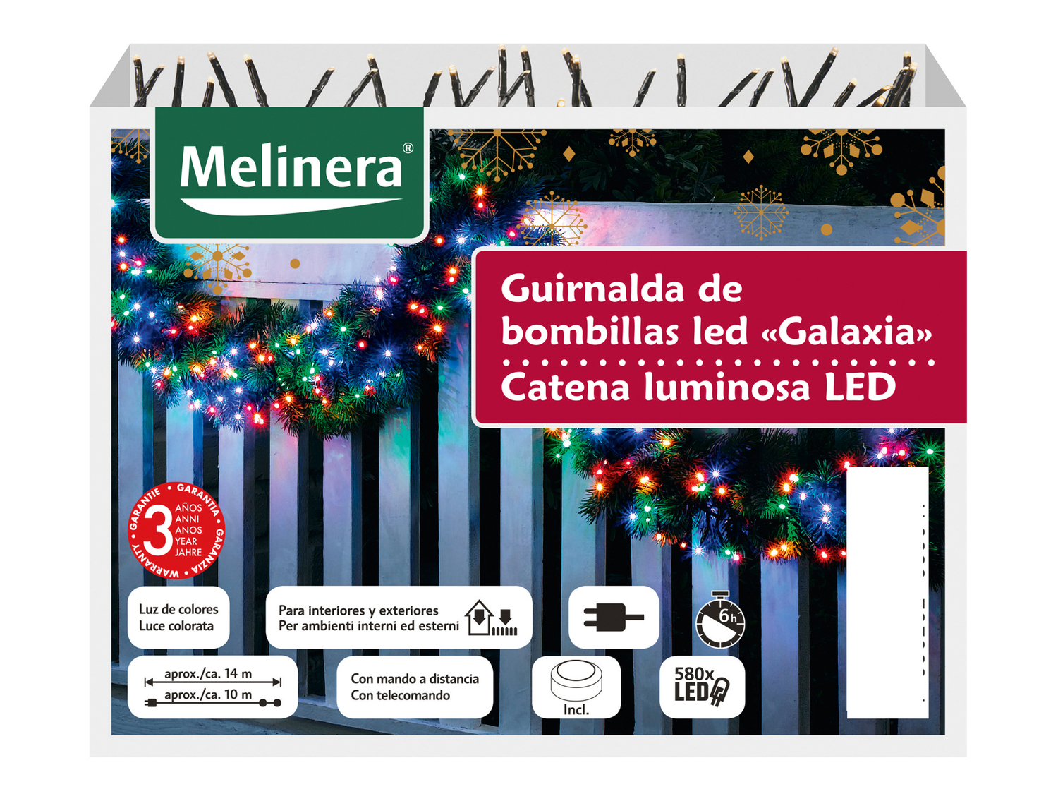 Catena luminosa 580 LED Melinera, prezzo 14.99 &#8364; 
- 8 effetti luminosi ...