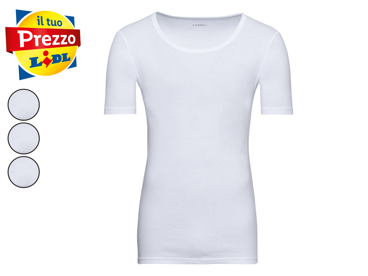 T-Shirt intima da uomo Livergy, prezzo 7.99 &#8364; 
3 pezzi - Misure: M-XL ...