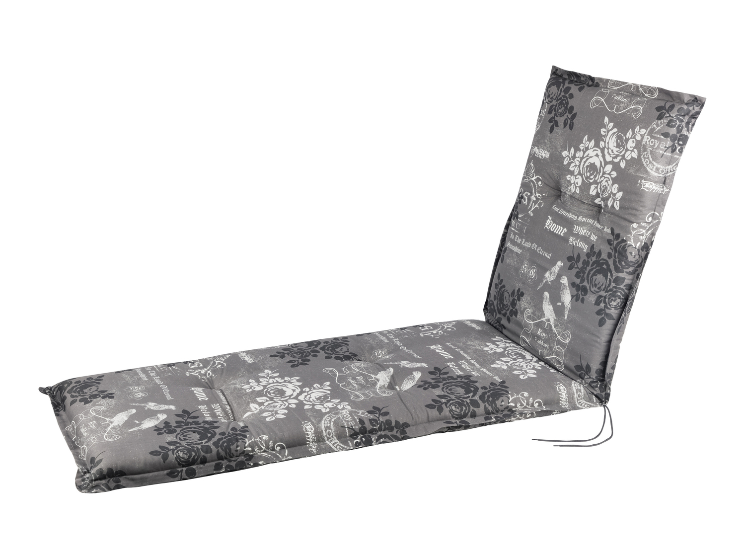 Doppler Cuscino Per Sedia A Sdraio Da Giardino Living - Righe Grigie, 195x60x6 Cm, Imbottito E Facile Da Pulire