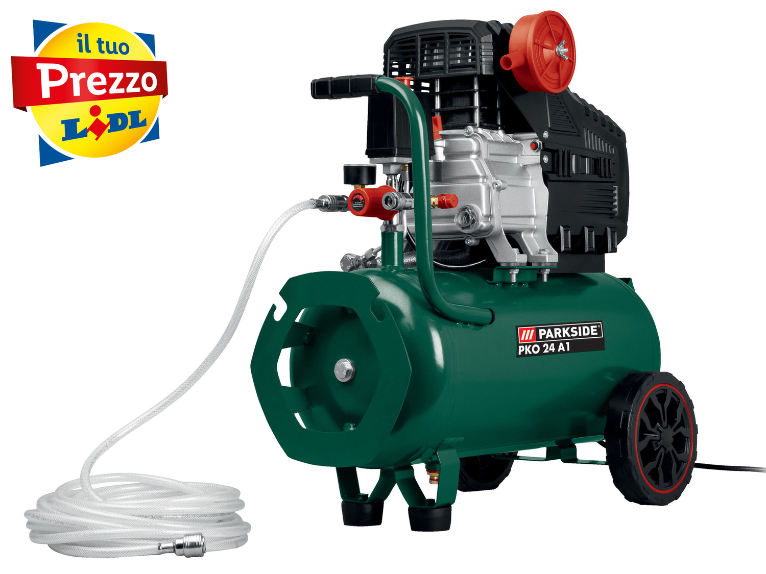 Compressore Parkside PKO 24 A1, prezzo 99.00 € 
24 L 
- Motore con lubrificazione ...