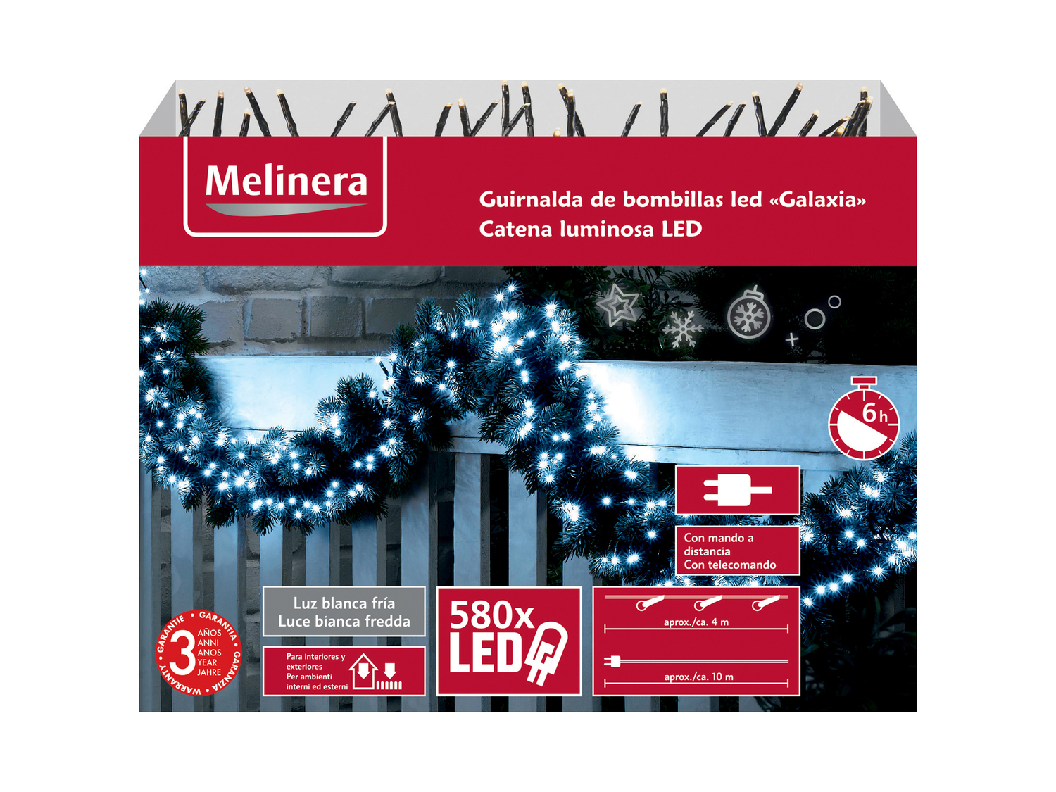 Catena luminosa 580 LED Melinera, prezzo 14.99 &#8364; 
- Per interni ed esterni
- ...