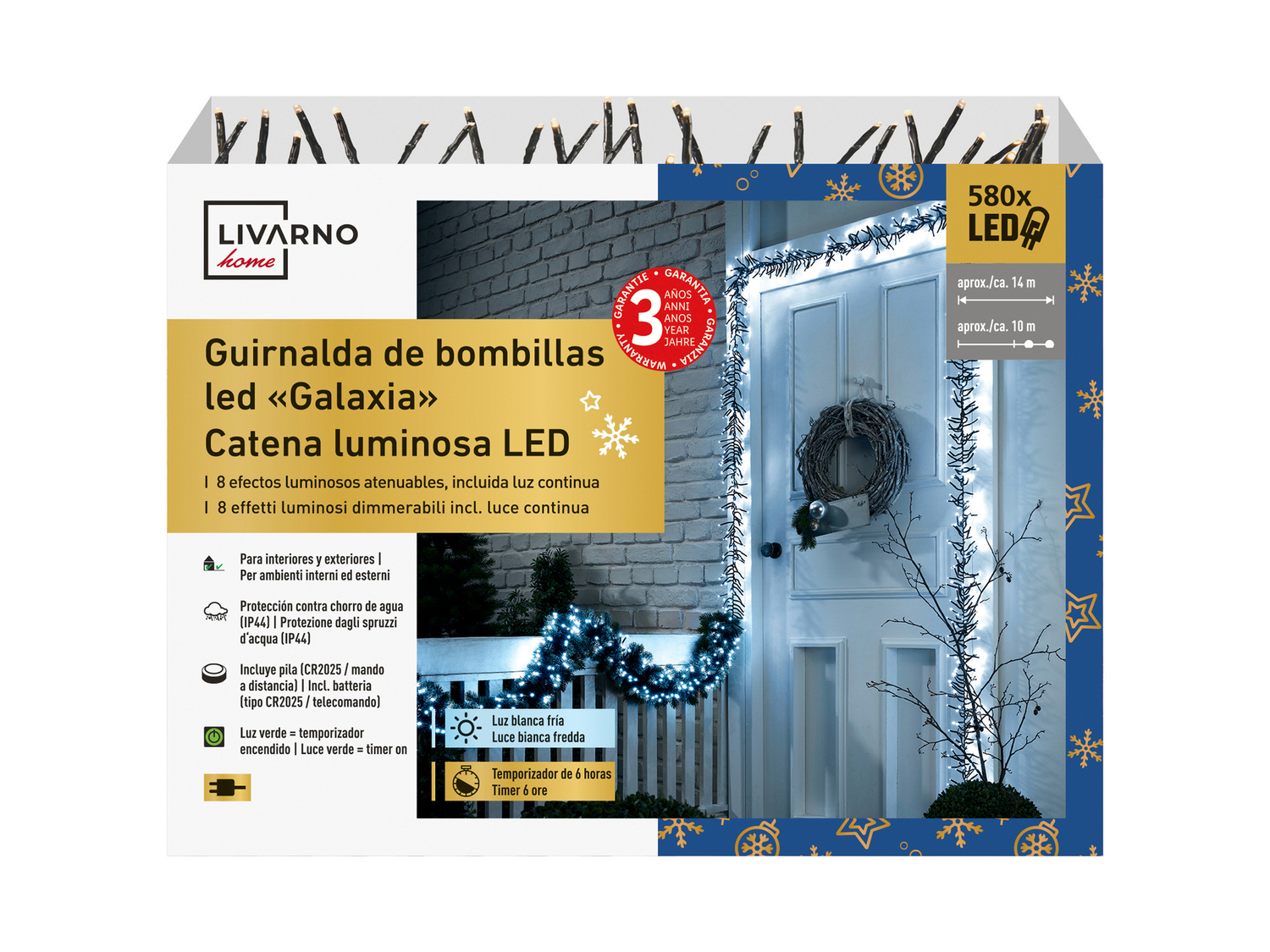 Catena luminosa 580 LED Livarno, prezzo 19.99 &#8364; 
- Per ambienti interni ...