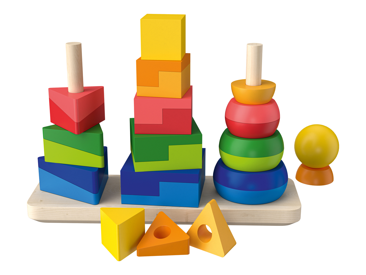 Small Foot Gioco Delle Carote In Legno – Set Di Incastro Con 7 Forme Geometriche, Gioco Montessori Per Bambini 12+ Mesi, 12212