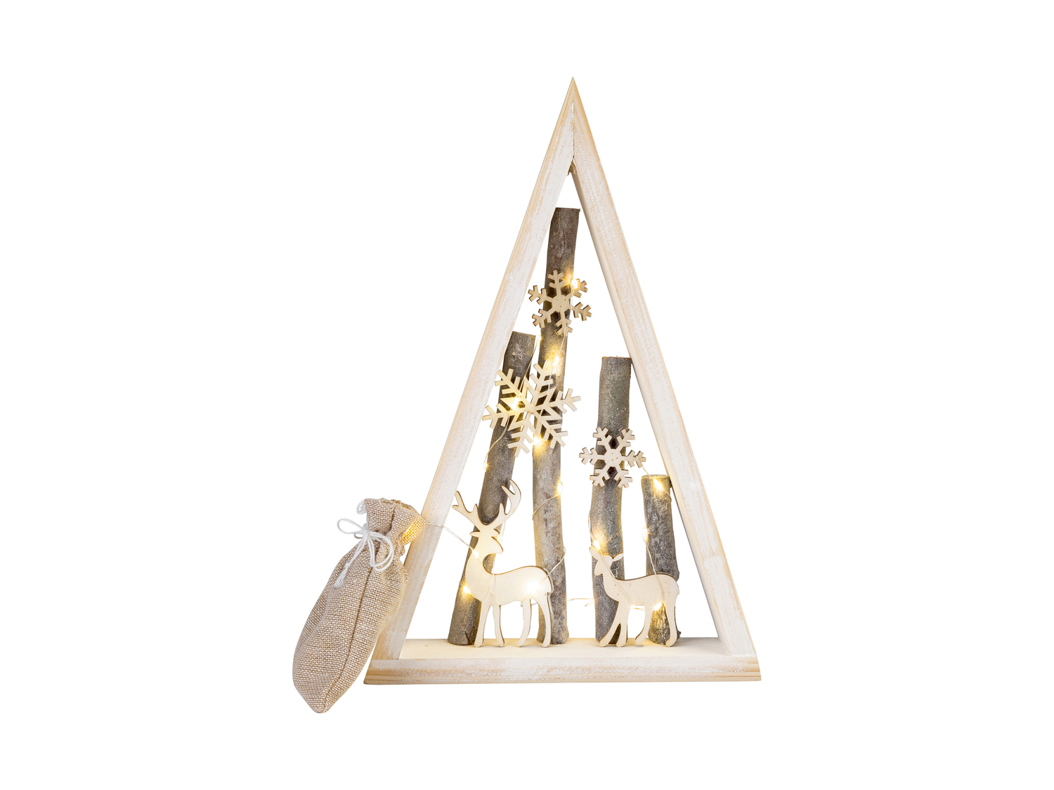 Decorazioni in legno con LED Melinera, prezzo 9.99 &#8364; 
- Con luce bianca ...