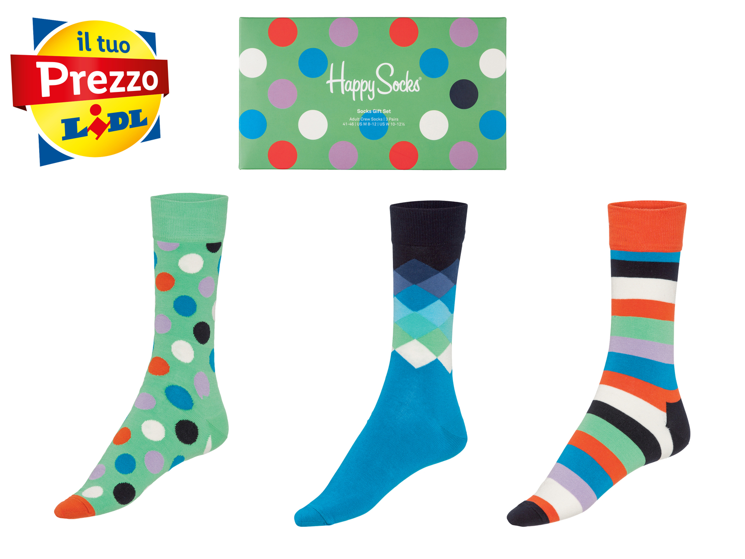 Calze Happy Socks Happy-socks, prezzo 14.99 € 
3 paia - Misure: 36-46
Taglie ...