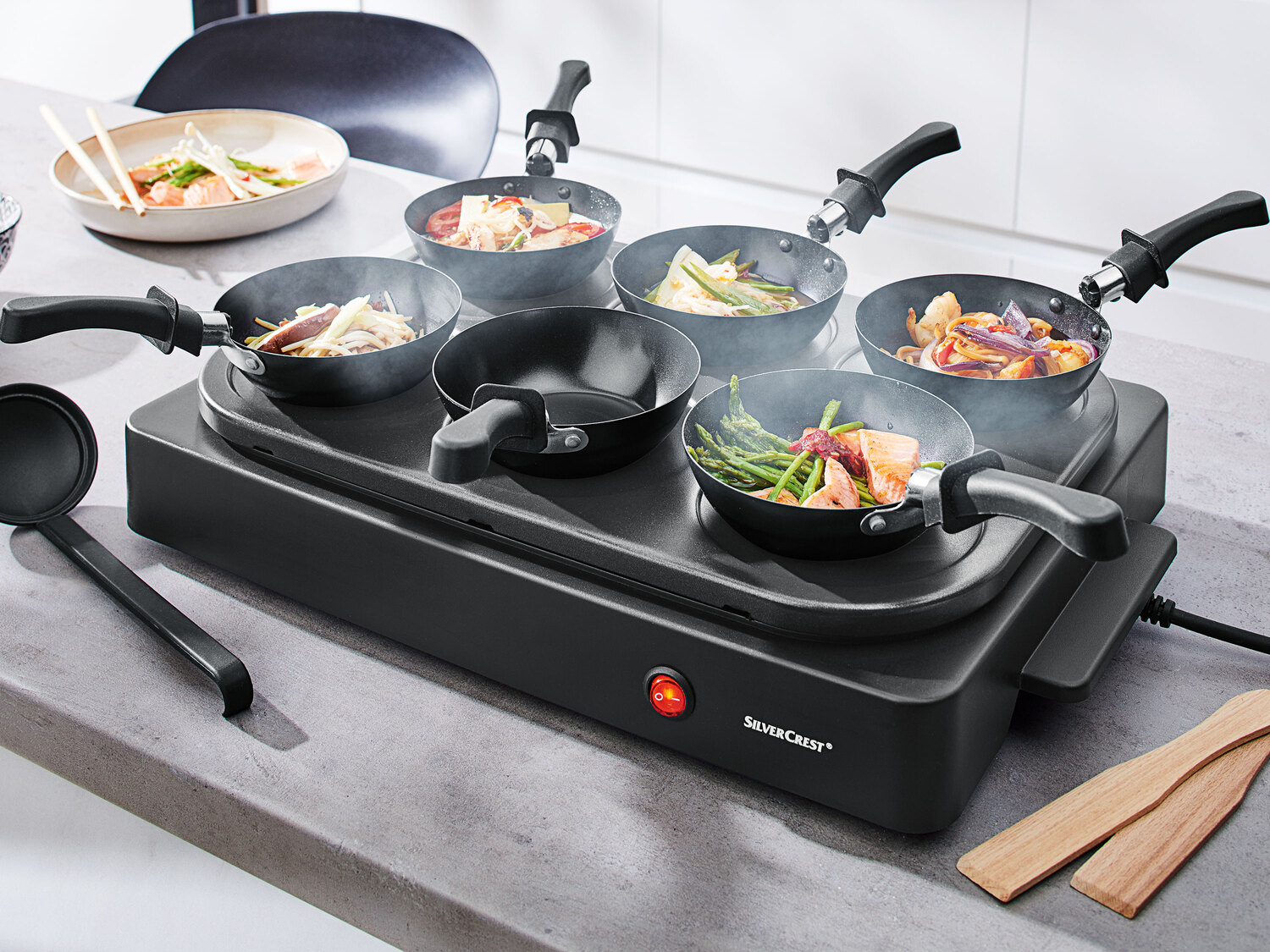 Set mini wok 2 in 1 elettrico Silvercrest Kitchen Tools, prezzo 59.00 &#8364; ...