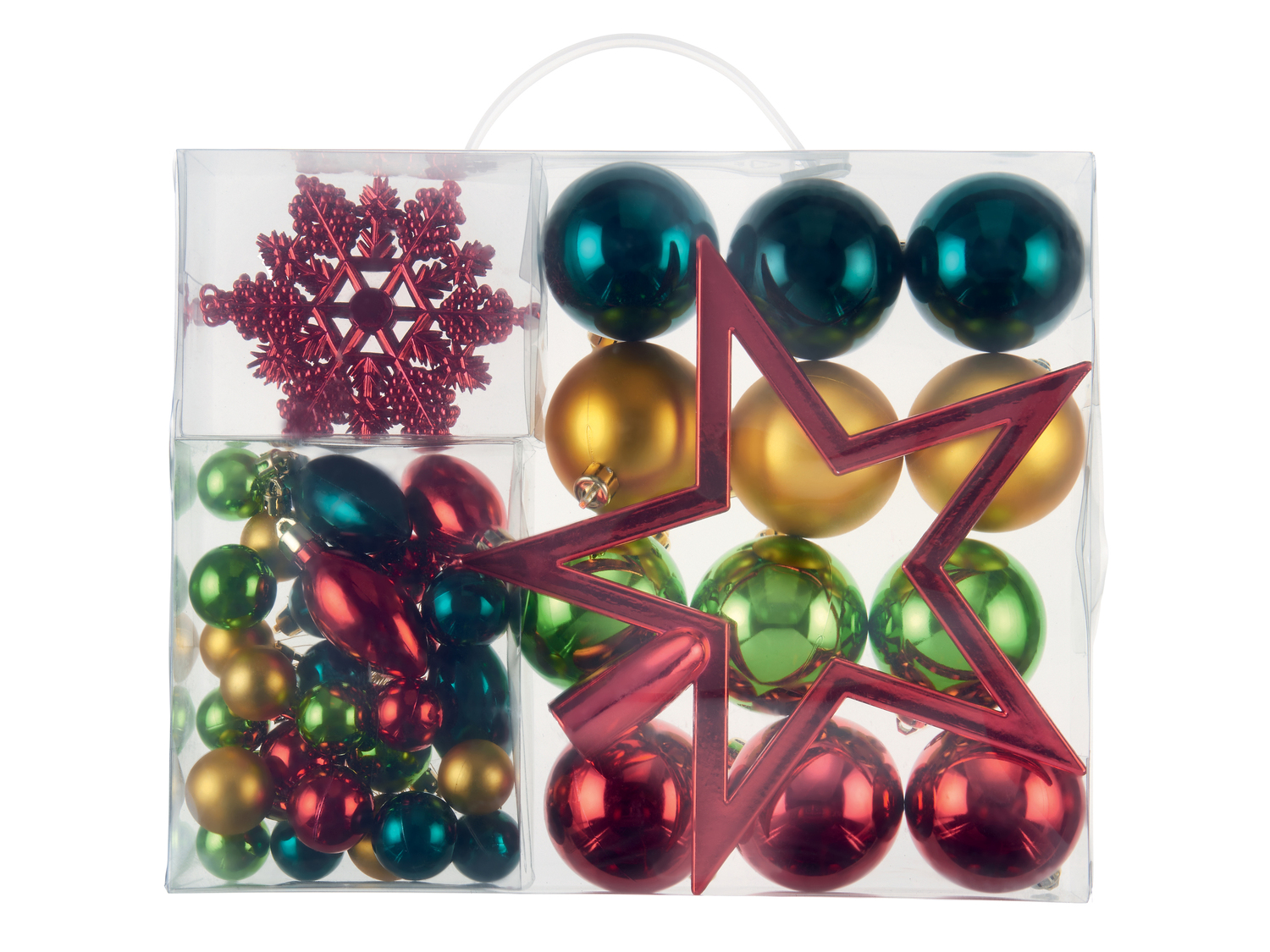 Decorazioni per albero di Natale Livarno, prezzo 9.99 &#8364; 
51 pezzi 
- Cordini ...