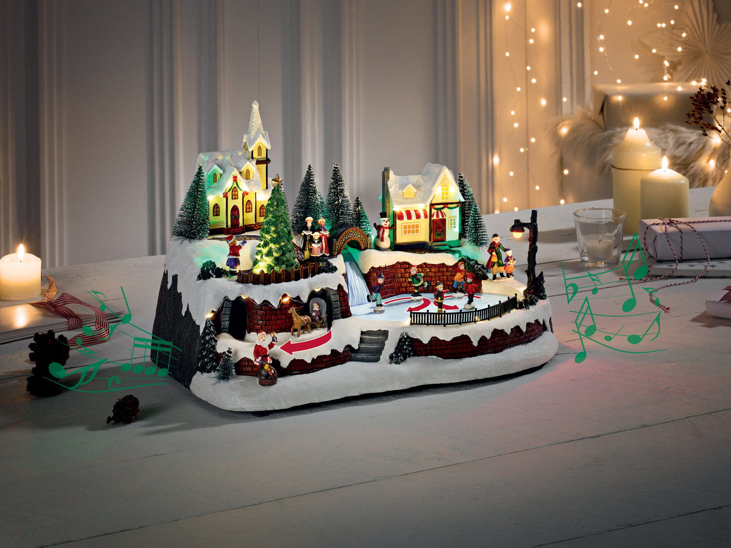 Paesaggio natalizio a LED grande Livarno, prezzo 49.00 € 
- Con illuminazione, ...
